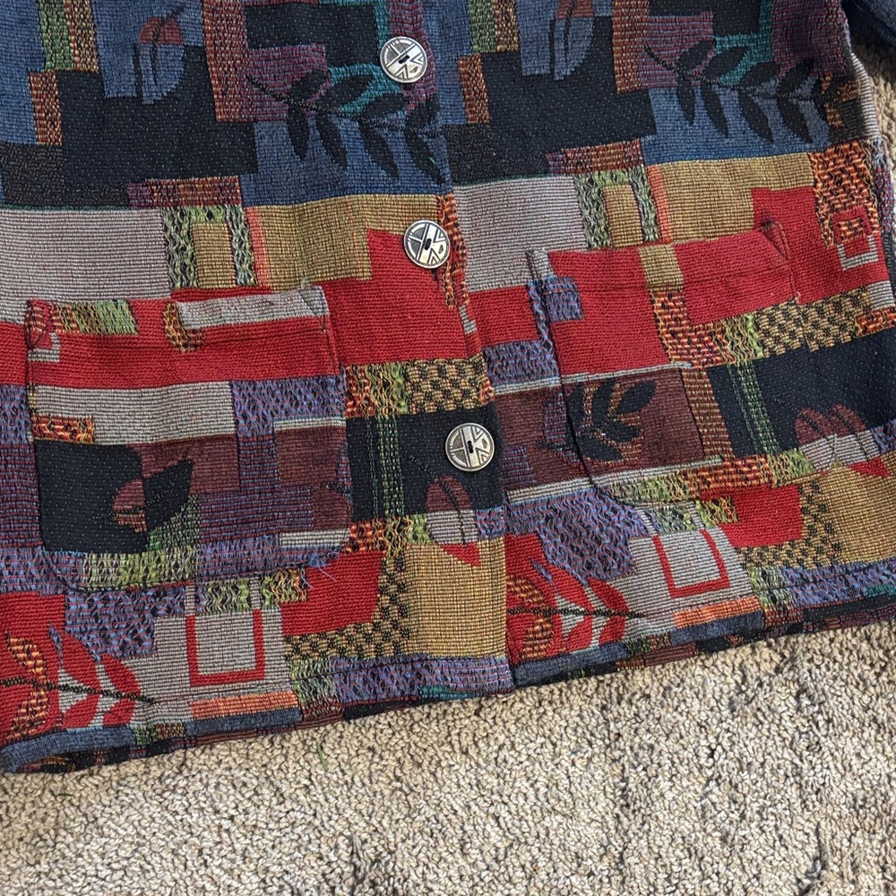 Jane Ashley Multicolor Leaves Patchwork Jacket, S… - image 5